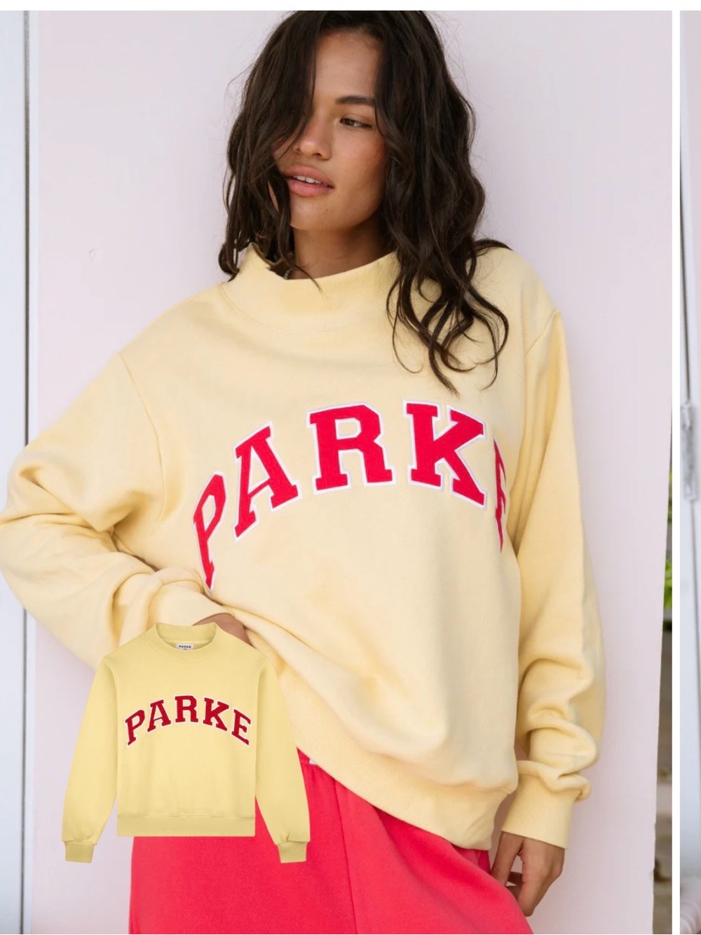 NWT Brand New Parke Summerland Heritage Varsity Mockneck in Lemonade S/M